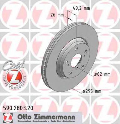 ZIMMERMANN 590280320 Тормозной диск