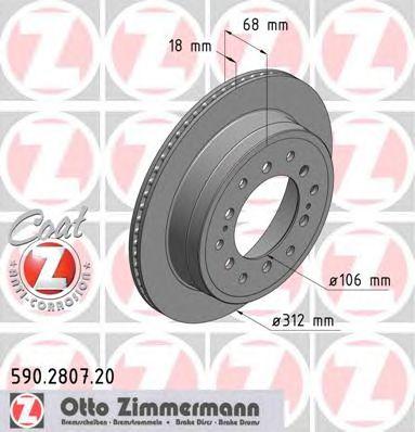 ZIMMERMANN 590280720 Тормозной диск