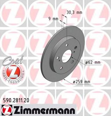 ZIMMERMANN 590281120 Тормозной диск