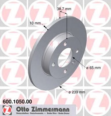 ZIMMERMANN 600105000 Тормозной диск