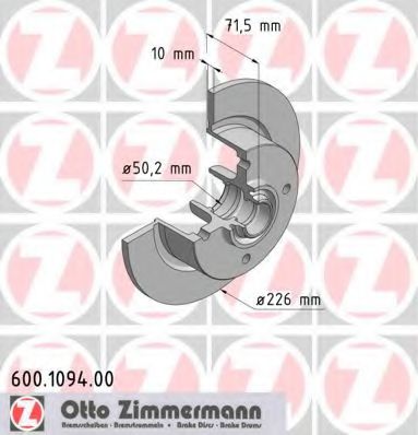 ZIMMERMANN 600109400 Тормозной диск