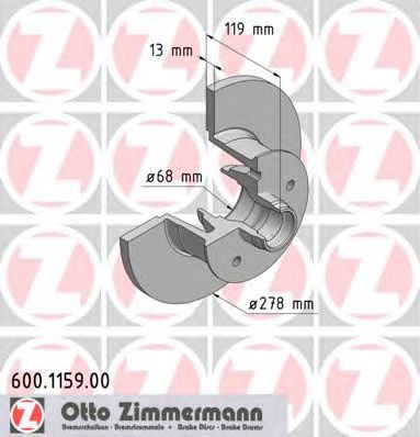 ZIMMERMANN 600115900 Тормозной диск