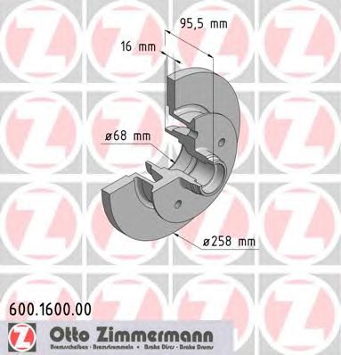 ZIMMERMANN 600160000 Тормозной диск