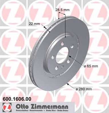 ZIMMERMANN 600160600 Тормозной диск