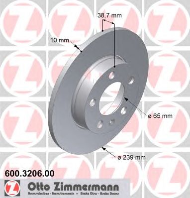 ZIMMERMANN 600320600 Тормозной диск