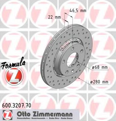 ZIMMERMANN 600320770 Тормозной диск