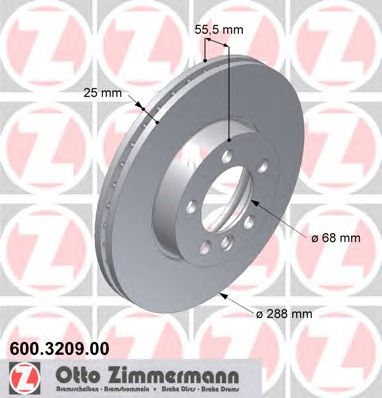 ZIMMERMANN 600320900 Тормозной диск