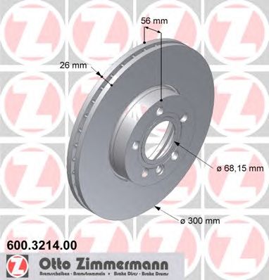 ZIMMERMANN 600321400 Тормозной диск