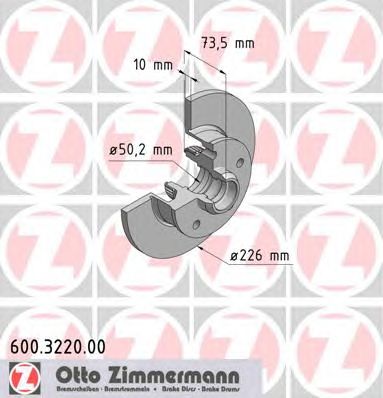 ZIMMERMANN 600322000 Тормозной диск