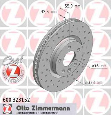 ZIMMERMANN 600323152 Тормозной диск