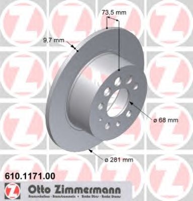 ZIMMERMANN 610117100 Тормозной диск