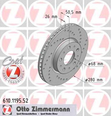 ZIMMERMANN 610119552 Тормозной диск