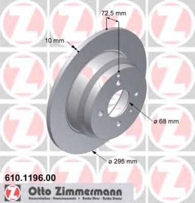 ZIMMERMANN 610119600 Тормозной диск