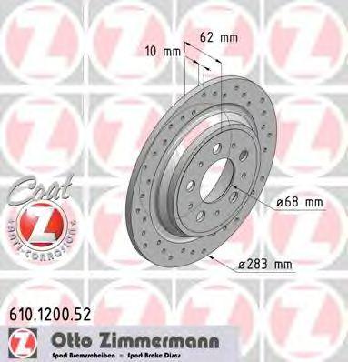 ZIMMERMANN 610120052 Тормозной диск